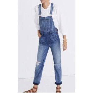 Madewell Straight Leg Distressed Overall